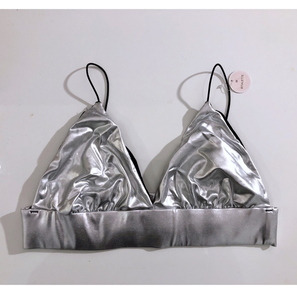 Metallic Silver Bralette